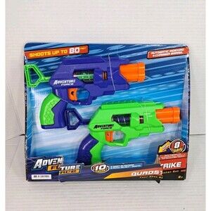 Adventure Force Quadstrike Duel Four Shot Dart Blaster 2 Pack 8 Darts New Set